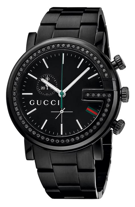 gucci g-chrono watch black with diamonds|gucci watch g chrono edition.